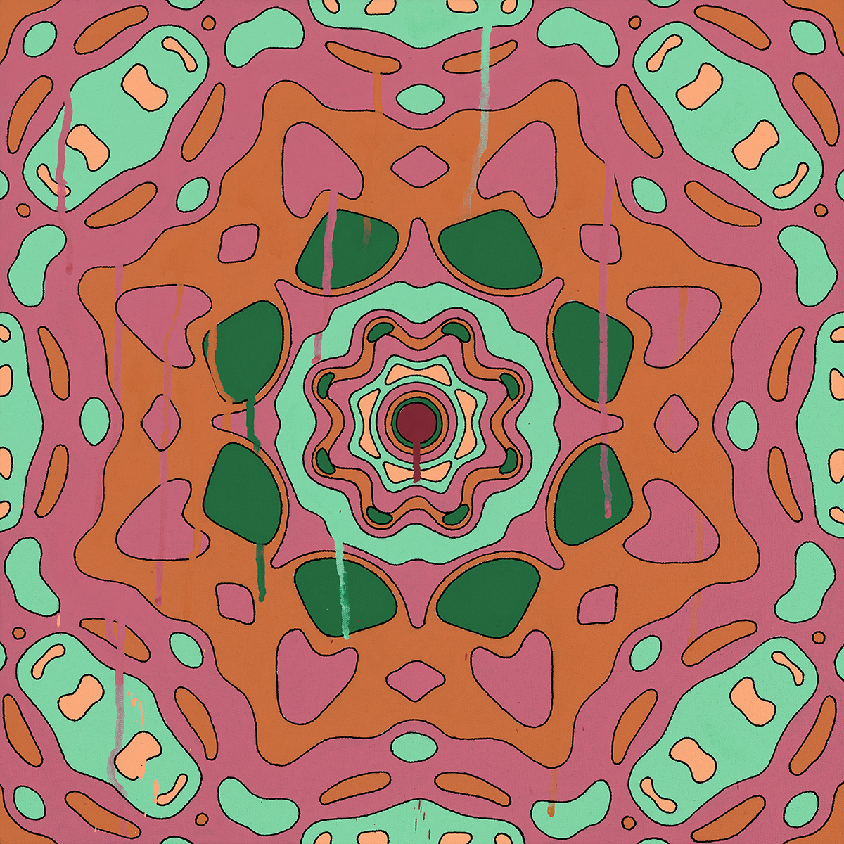 <br/>Miera Toggle, 8/30/2025<br/>18" x 18"<br/>acrylic and opaque marker on canvas